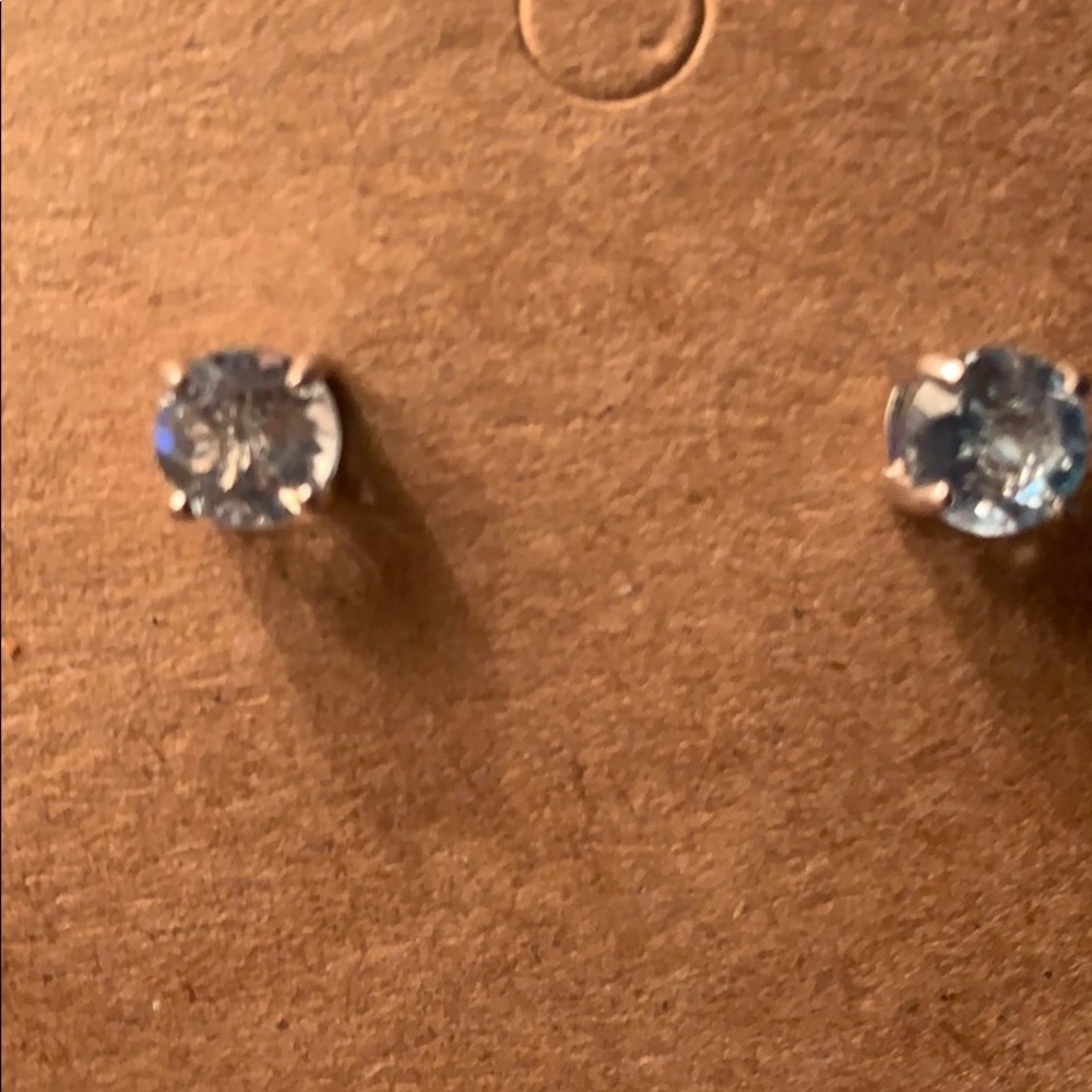 Earrings Studs Blue Sky Topaz - Picture 3 of 3